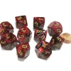 Dice>Set of 10 Chessex Vortex D10 Dice - Burgundy with Gold Numbers - Your Source for Gaming Essentials