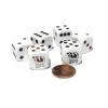Dice>Set of 6 Cow Dice 16mm D6 Rounded Edge- 3 White w Brown and 3 White w Black - Your Source for Gaming Essentials