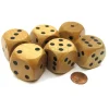 Dice>Set of 6 D6 Large Jumbo 30mm Rounded Wood Dice - Wooden with Black Pips - Your Source for Gaming Essentials