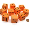 Dice>Set of 10 D6 Large 25mm Foam Dice - Orange with Black Spots - Your Source for Gaming Essentials