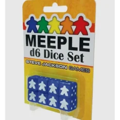Dice>Set of 8 D6 Meeple Dice - Blue - Your Source for Gaming Essentials