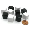 Dice>Set of 10 D6 16mm Blank Opaque Inverse Dice - 5 Black and 5 White - Your Source for Gaming Essentials