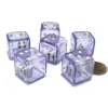 Dice>Set of 6 D6 19mm Double Dice, 2-In-1 Dice - White Inside Translucent Purple Die - Your Source for Gaming Essentials