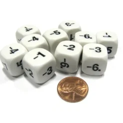 Dice>Set of 10 D6 16mm Educational Classroom Subtraction Subtract Basic Math Dice - Your Source for Gaming Essentials