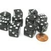 Dice>Set of 10 D6 16mm Glitter Dice - Black with White Pips - Your Source for Gaming Essentials
