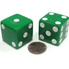 Dice>Set of 2 D6 25mm Large Opaque Jumbo Dice - Green with White Pips - Your Source for Gaming Essentials