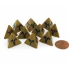 Dice>Set of 10 D4 18mm Olympic Pearlized Dice - Gold with Black Numbers - Your Source for Gaming Essentials