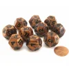 Dice>Set of 10 D12 18mm Olympic Pearlized Dice - Bronze with Black Numbers - Your Source for Gaming Essentials