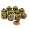 Dice>Set of 10 D10 16mm Olympic Pearlized Dice - Gold with Black Numbers - Your Source for Gaming Essentials
