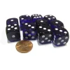 Dice>Set of 10 D6 16mm Round Corner Transparent Dice - Purple with White Pips - Your Source for Gaming Essentials