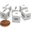 Dice>Set of 6 D6 16mm Yes, No, Maybe Decisions Dice - White with Black Letters - Your Source for Gaming Essentials