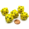 Dice>Set of 5 D24 Opaque 24mm 24-Sided Gaming Dice - Yellow with Black Numbers - Your Source for Gaming Essentials