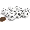 Dice>Set of 10 D12 12-Sided 18mm Opaque RPG Dice - White with Black Numbers - Your Source for Gaming Essentials