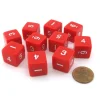 Dice>Set of 10 D6 Six-Sided 16mm Opaque Numbered Dice - Red with White Numbers - Your Source for Gaming Essentials