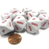 Dice>Set of 10 D10 Spanish Word Number Dice, uno-diez - White with Red Letters - Your Source for Gaming Essentials