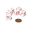 Dice>Set of 6 Flamingo 16mm D6 Round Edged Animal Dice - White with Pink Pips - Your Source for Gaming Essentials