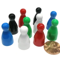 Board Games>Set of 10 Halma Pawns 25mm - 2 Each of Black Blue Green Red White - Your Source for Gaming Essentials