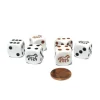Dice>Set of 6 Horse 16mm Animal Dice - White with 3 Black and 3 Brown Pips - Your Source for Gaming Essentials