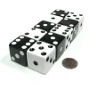 Dice>Set of 10 Inverse D6 25mm Large Opaque Jumbo Dice - 5 Each of White and Black - Your Source for Gaming Essentials