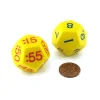 Dice>Set of 2 Jumbo Yellow D12 Time Dice for Daytime (AM) Basic Time Telling Skills - Your Source for Gaming Essentials