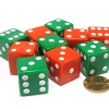 Dice>Set of 10 Large Six Sided Opaque 19mm D6 Dice - Christmas Colors 5 Green & 5 Red - Your Source for Gaming Essentials