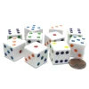 Dice>Set of 10 Large Six Sided Square Opaque 19mm D6 Dice - White with Multicolor Pip - Your Source for Gaming Essentials