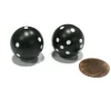 Dice>Set of 2 22mm Round Circular Circle Dice, Weighted - Black with White Pips - Your Source for Gaming Essentials