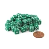 Dice>Set of 50 8mm Six-Sided D6 Small Square-Edge Dice - Green with White Pips - Your Source for Gaming Essentials