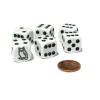 Dice>Set of 6 Owl 16mm D6 Round Edged Animal Dice - White with Black Pips - Your Source for Gaming Essentials