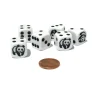 Dice>Set of 6 Panda 16mm D6 Round Edged Animal Dice - White with Black Pips - Your Source for Gaming Essentials