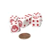 Dice>Set of 6 Santa Claus 16mm D6 Round Edge Christmas Dice - White with Red Pips - Your Source for Gaming Essentials