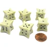 Dice>Set of 6 Six D6 6 Sided 18mm Bone Dice - RPG D&D Board Game Roll Dem Bones - Your Source for Gaming Essentials