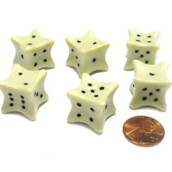 Dice>Set of 6 Six D6 6 Sided 18mm Bone Dice - RPG D&D Board Game Roll Dem Bones - Your Source for Gaming Essentials