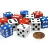 Dice>Set of 12 Six Sided 16mm D6 Dice - Patriotic USA 4 Each of Red White & Blue - Your Source for Gaming Essentials