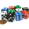 Dice>Set of 10 Six Sided Square 16mm D6 Dice - 2 Each of Red White Blue Green Black - Your Source for Gaming Essentials