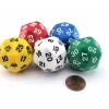 Dice>Set of 5 Triantakohedron D30 33mm Jumbo Dice - Yellow Red Green Blue White - Your Source for Gaming Essentials
