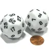 Dice>Set of 2 Triantakohedron D30 30 Sided 33mm Jumbo Dice - White w Black Numbers - Your Source for Gaming Essentials