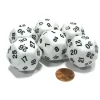 Dice>Set of 6 Triantakohedron D30 30 Sided 33mm Jumbo Dice - White w Black Numbers - Your Source for Gaming Essentials