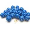 Dice>Set of 20 Triantakohedron D30 30 Sided 33mm Jumbo Dice - Blue w White Numbers - Your Source for Gaming Essentials