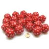 Dice>Set of 20 Triantakohedron D30 30 Sided 33mm Jumbo Dice - Red w White Numbers - Your Source for Gaming Essentials