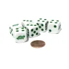 Dice>Set of 6 Turtle 16mm D6 Round Edged Animal Dice - White with Green Pips - Your Source for Gaming Essentials