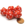 Dice>Set of 5 Twenty Sided 19mm D20 Opaque Dice RPG D&D Red with White Numbers Die - Your Source for Gaming Essentials