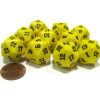 Dice>Set of 10 Twenty Sided 19mm D20 Opaque RPG Dice - Yellow with Black Numbers Die - Your Source for Gaming Essentials