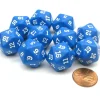 Dice>Set of 10 Twenty Sided 19mm D20 Opaque RPG Dice - Blue with White Numbers Die - Your Source for Gaming Essentials