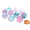 Dice>Set of Ten D10s Nebula Dice Set with Luminary - Wisteria with White Numbers - Your Source for Gaming Essentials