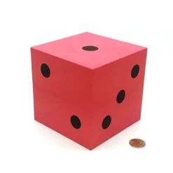 Dice>Single Huge Very Large 100mm Foam Dice (1 Piece) - Red with Black - Your Source for Gaming Essentials
