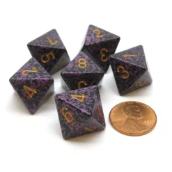 Dice>Speckled 15mm 8 Sided D8 Chessex Dice, 6 Pieces - Hurricane - Your Source for Gaming Essentials