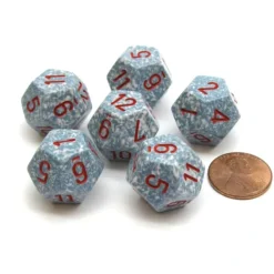 Dice>Speckled 18mm 12 Sided D12 Chessex Dice, 6 Pieces - Air - Your Source for Gaming Essentials