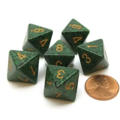 Dice>Speckled 15mm 8 Sided D8 Chessex Dice, 6 Pieces - Golden Recon - Your Source for Gaming Essentials