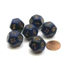 Dice>Speckled 18mm 12 Sided D12 Chessex Dice, 6 Pieces - Golden Cobalt - Your Source for Gaming Essentials
